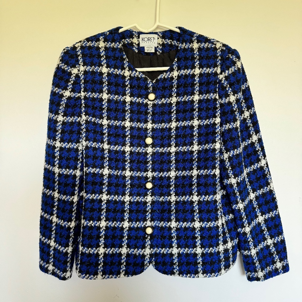 Houndstooth petite blazer